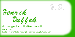 henrik duffek business card